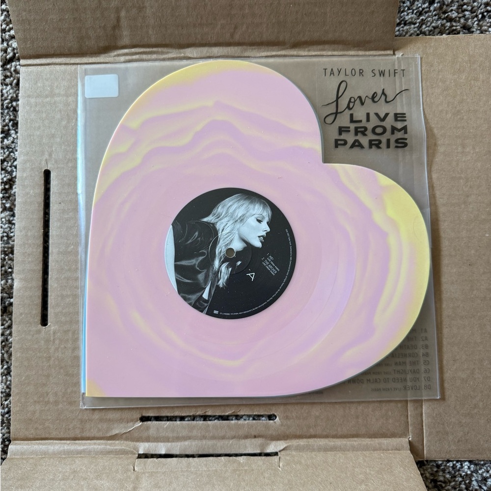 Taylor Swift Lover Live from Paris Heart Vinyl